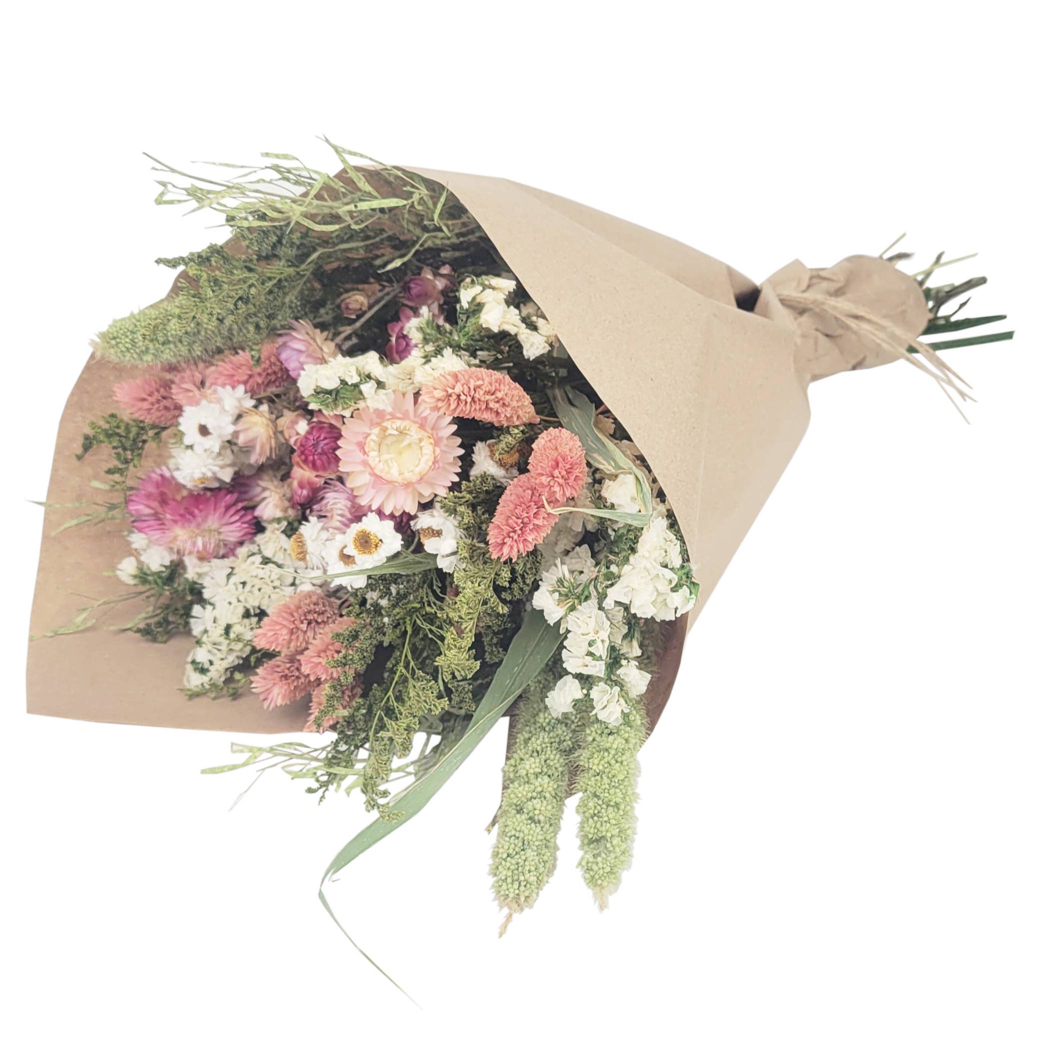 Pink Strawflower Love Floral Bouquet