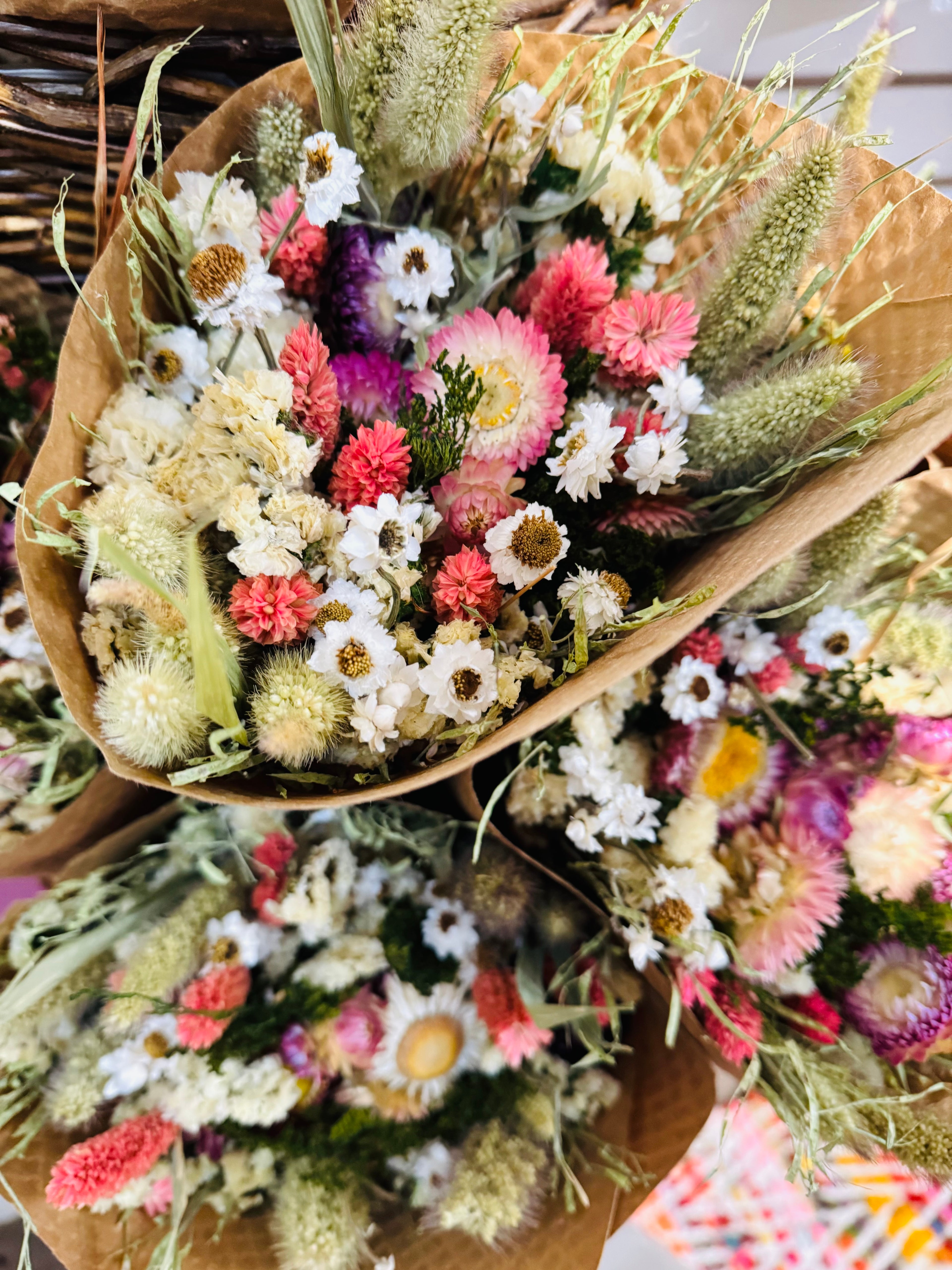 Pink Strawflower Love Floral Bouquet