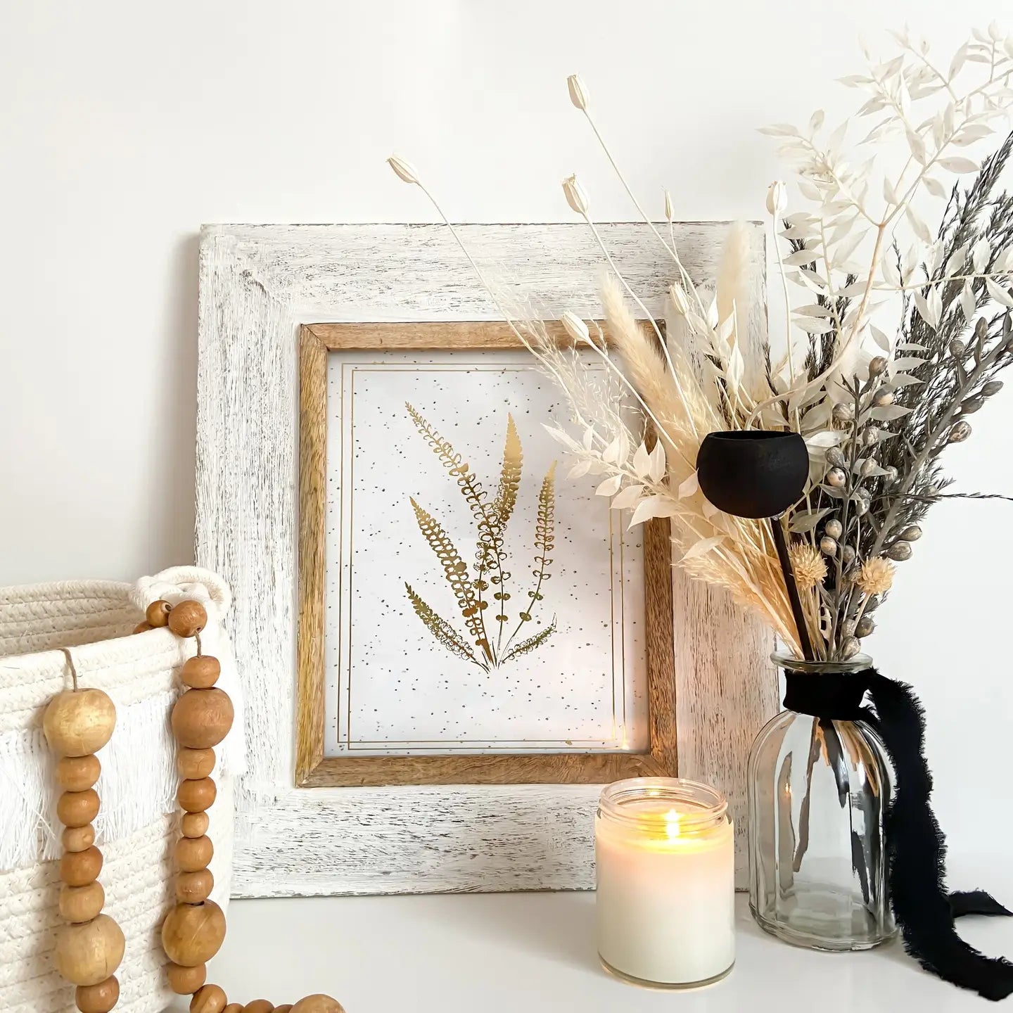 Black & Neutral Dried Flower Bouquet