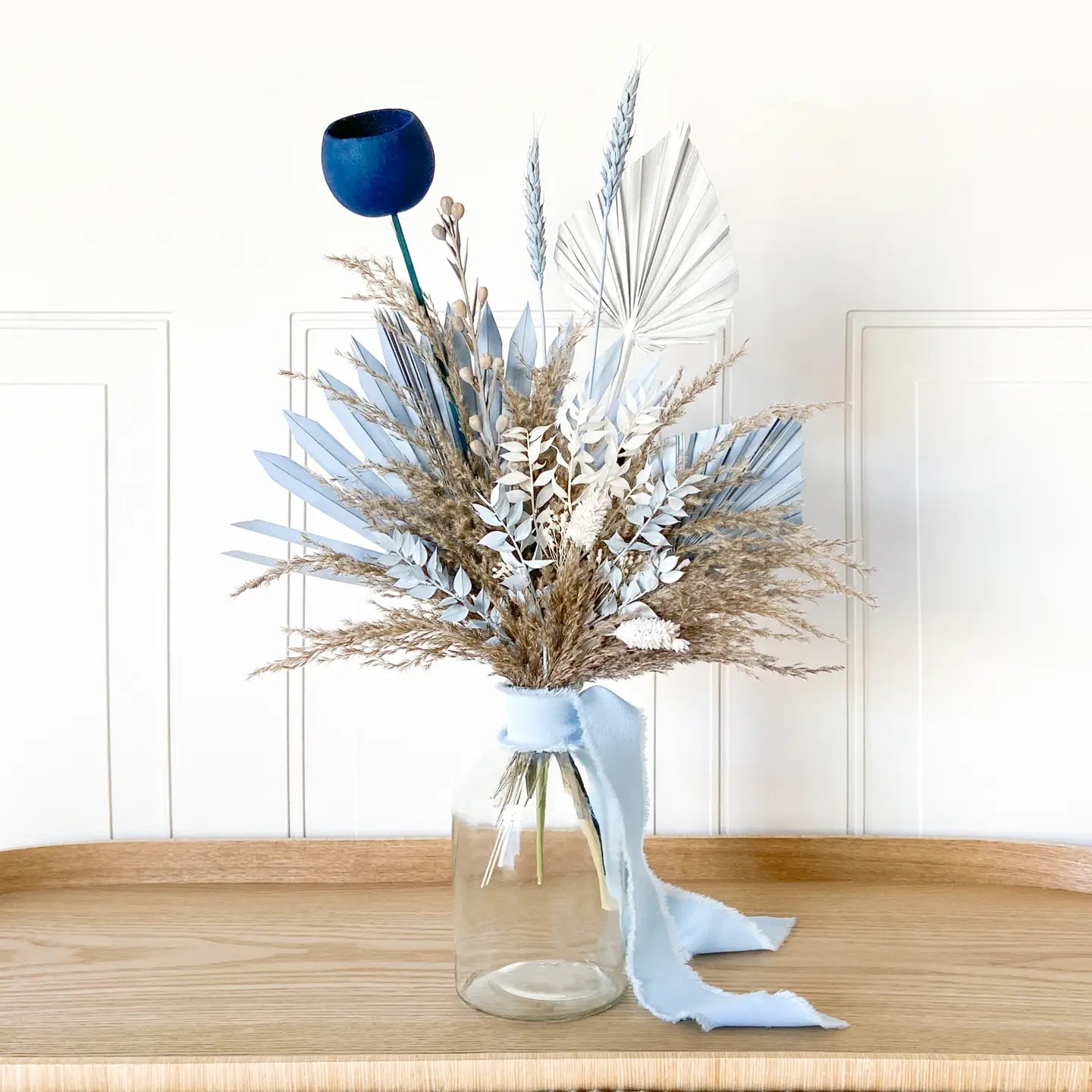 Blues & Neutral Dried Flower Bouquet