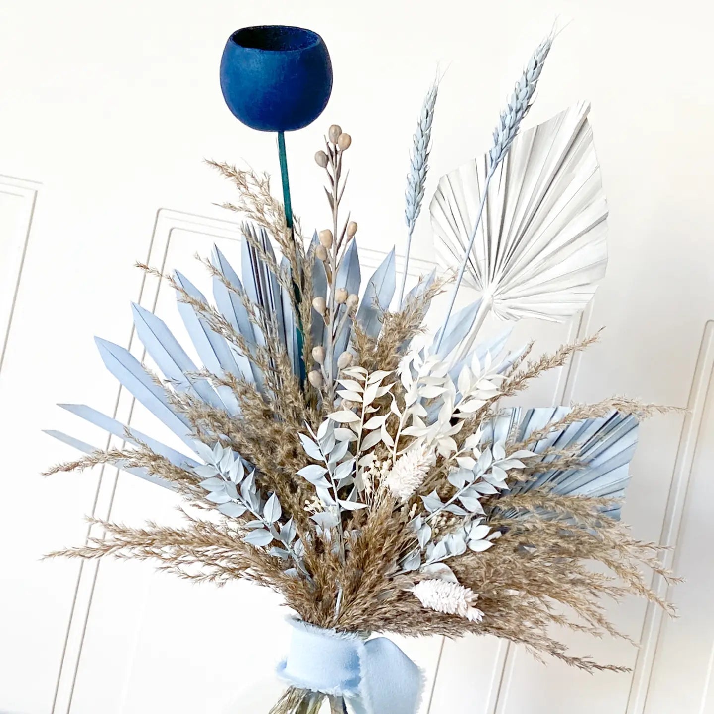 Blues & Neutral Dried Flower Bouquet